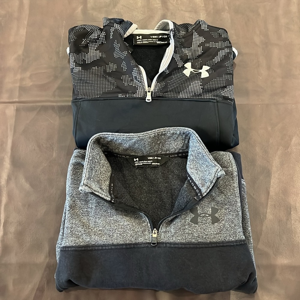 2 boys under armour quarter zips size small